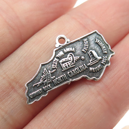 MAISELS INDIAN TRADING 925 Sterling Silver Vintage North Carolina Charm Pendant