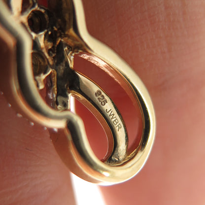 JANE SEYMOUR 925 Sterling Silver Gold Plated Real Diamond Mini Slide Pendant