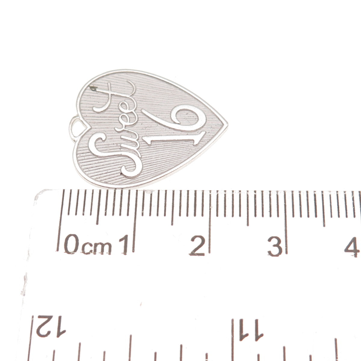 Beau 925 Sterling Silver Vintage Sweet 16 Heart Charm Pendant