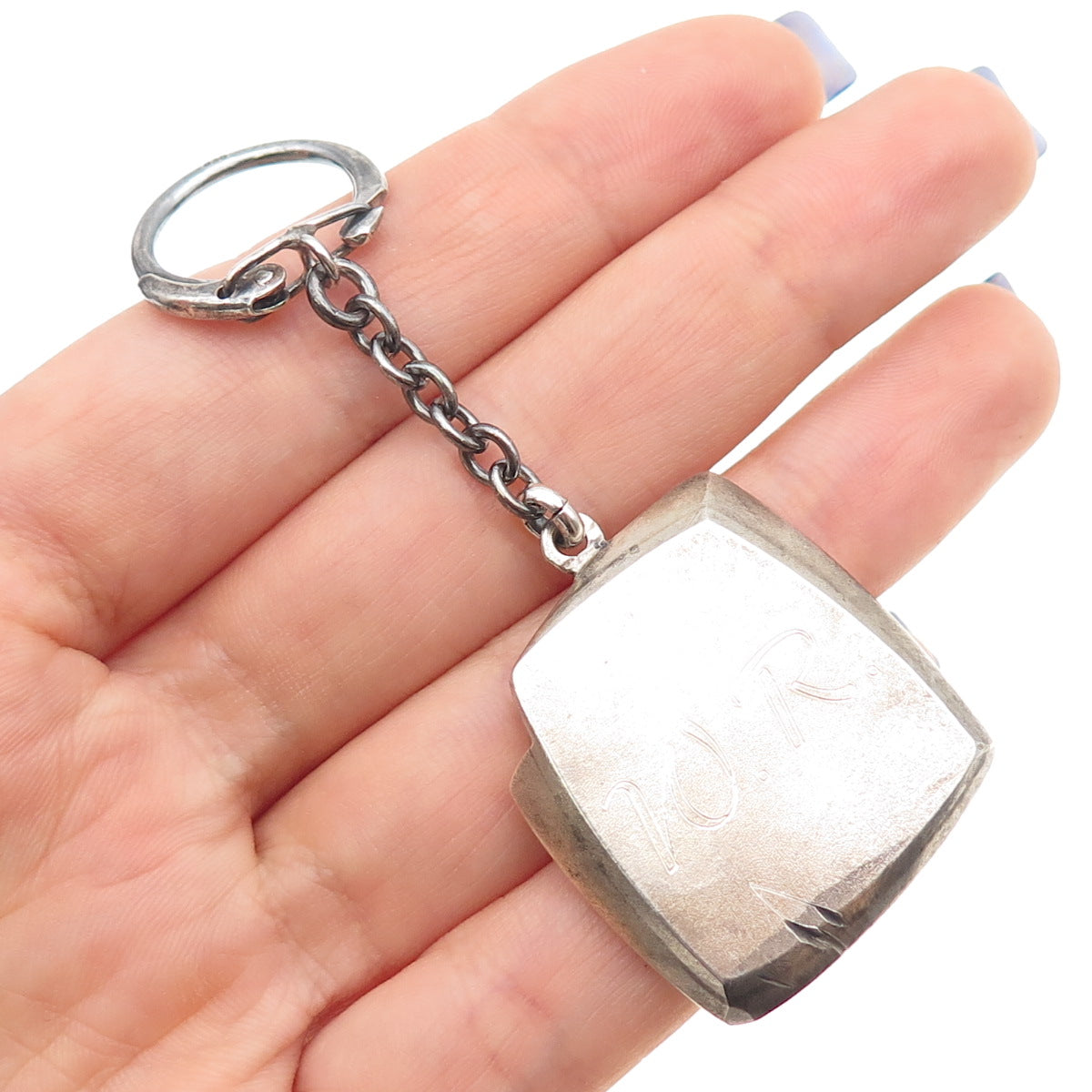 835 Silver Vintage Brandenburg Gate Berlin Oxidized Key Fob Ring Holder