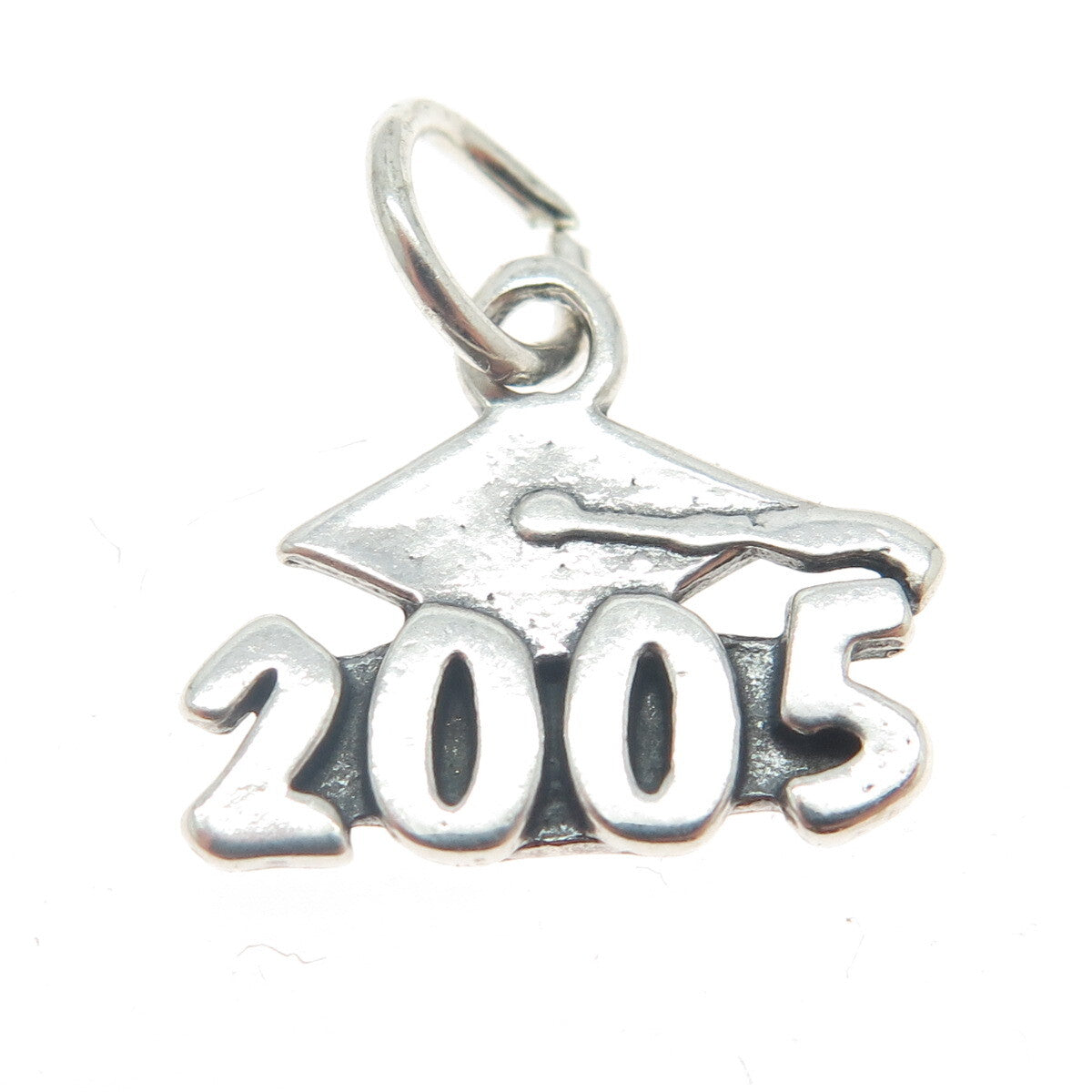SUNDANCER 925 Sterling Silver 2005 Graduation Minimalist Charm Pendant