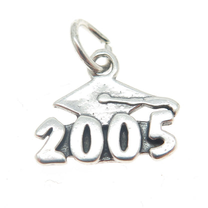 SUNDANCER 925 Sterling Silver 2005 Graduation Minimalist Charm Pendant