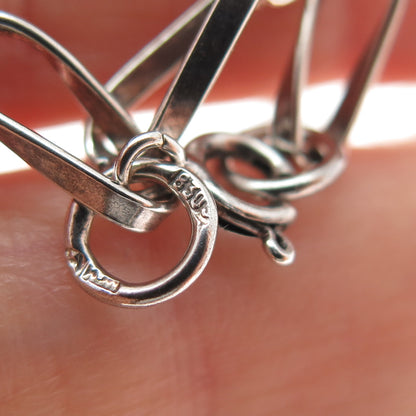 830S Silver Vintage Scandinavian Modernist Twisted Chain Necklace 16"