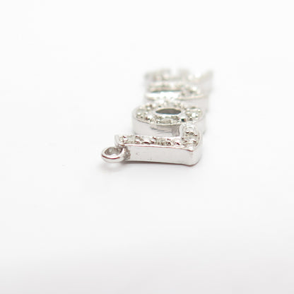 925 Sterling Silver Real Diamond "LOVE" Necklace Central Part