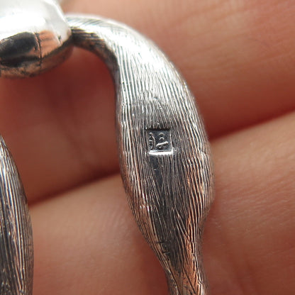 SAAD 800 Silver Vintage Egypt Modernist Oxidized Link Bracelet 7"