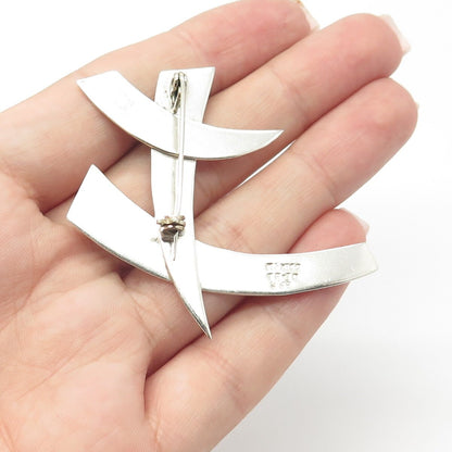 925 Sterling Silver Vintage Mexico Modernist Pin Brooch