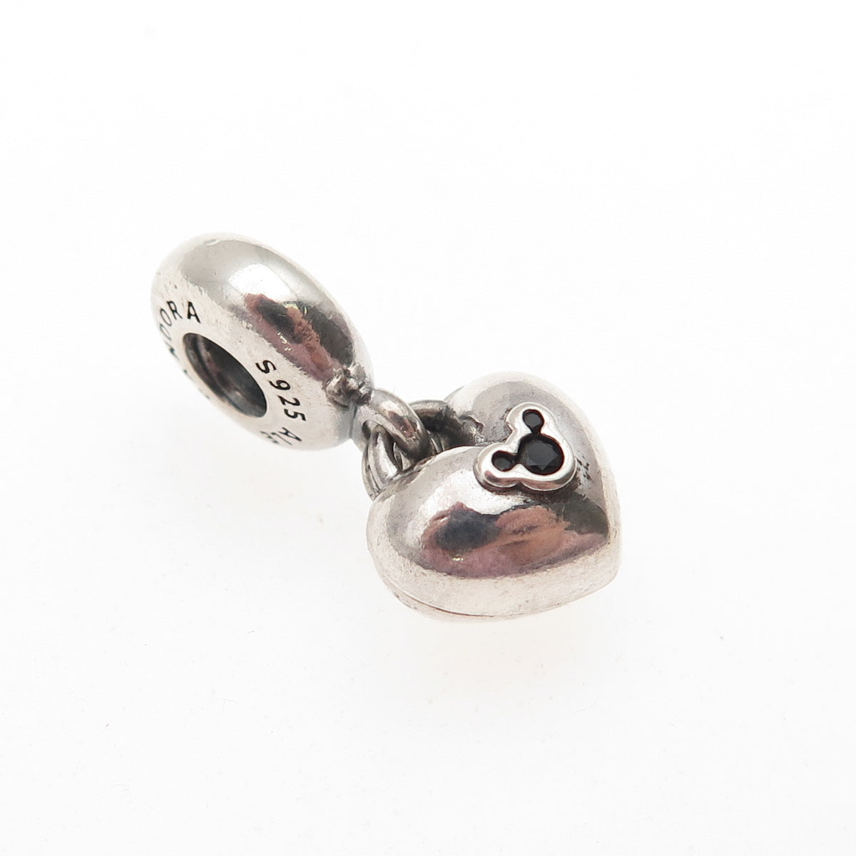 PANDORA & DISNEY 925 Sterling Enamel C Z Mickey Minnie Mouse Heart Dangle Charm