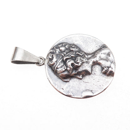 925 Sterling Silver Vintage Lady Cameo Oxidized Pendant