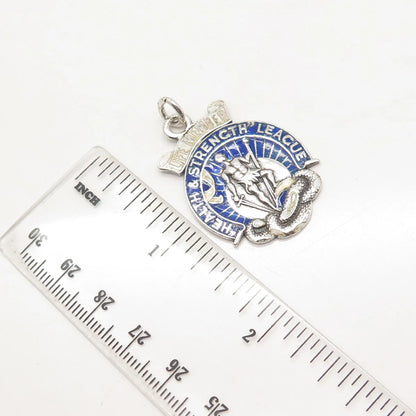 925 Sterling Silver Vintage London George Kenning & Son Enamel Charm Pendant