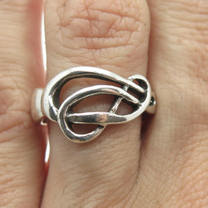 925 Sterling Silver Vintage Cross Modernist Ring Size 7