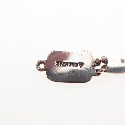 925 Sterling Antique Art Deco Enamel & Rhinestone Bracelet 7" (missing lock)