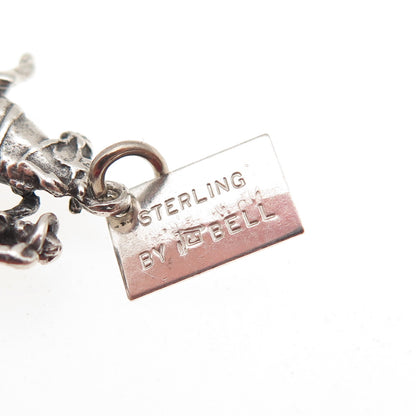 Bell Trading Post Sterling Silver Vintage Cowboy Apple Valley 3D Mini Pendant