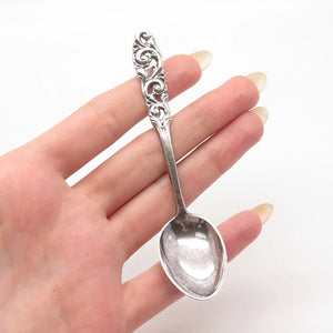 830S Silver Antique Brodrene Mylius Tele Pierced Demitasse Spoon