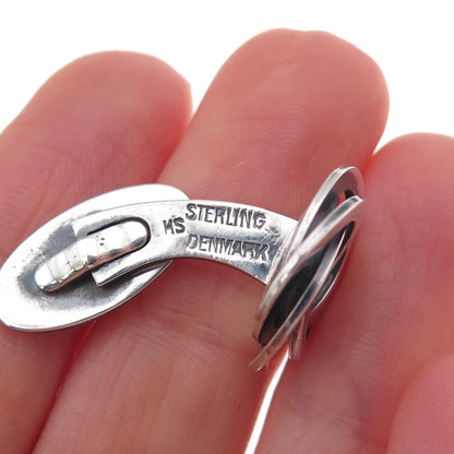 Hermann Siersbol 925 Sterling Silver Vintage Denmark Modernist Cufflinks