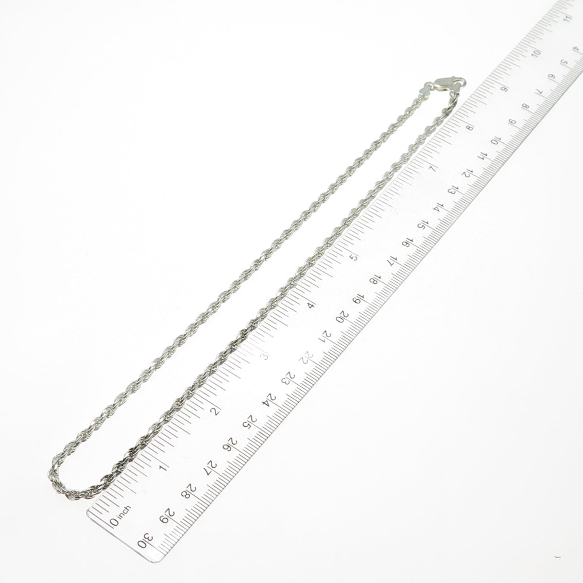 925 Sterling Silver Vintage Italy Twisted Rope Chain Necklace 18"