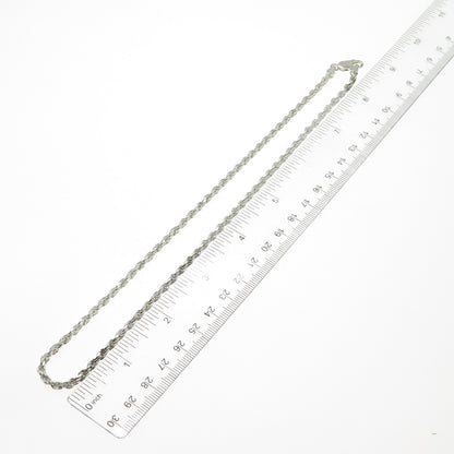 925 Sterling Silver Vintage Italy Twisted Rope Chain Necklace 18"