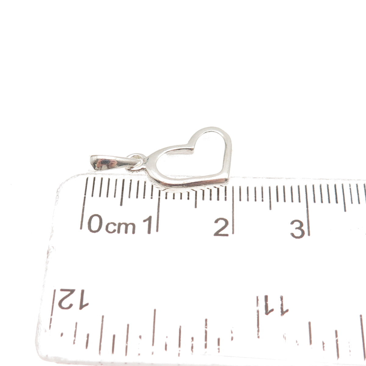 925 Sterling Silver Vintage Open Heart Mini Charm Pendant