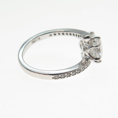 925 Sterling Silver Round-Cut C Z Engagement Ring Size 5.25