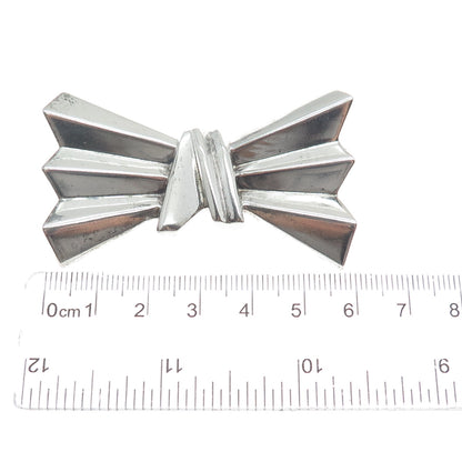 925 Sterling Silver Vintage DND Modernist Bow Pin Brooch