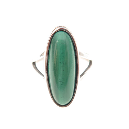 Thomas Singer Old Pawn 925 Sterling Silver Vintage Malachite Tribal Ring Size 7
