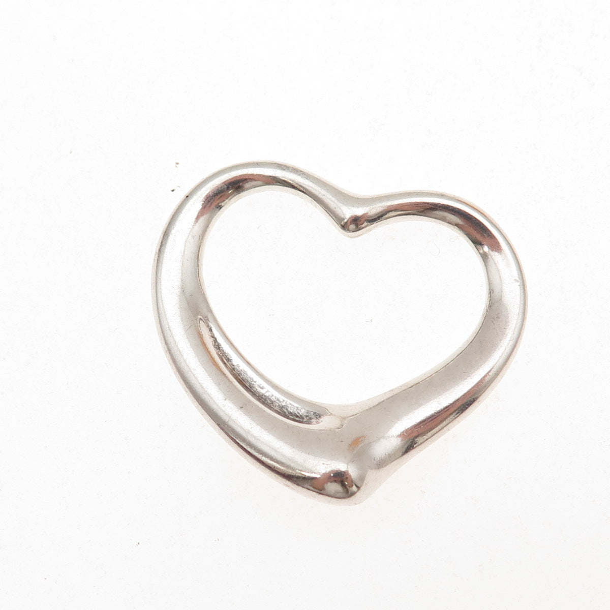 Tiffany & Co. Elsa Peretti Sterling Silver Vintage 30mm Open Heart Charm Pendant
