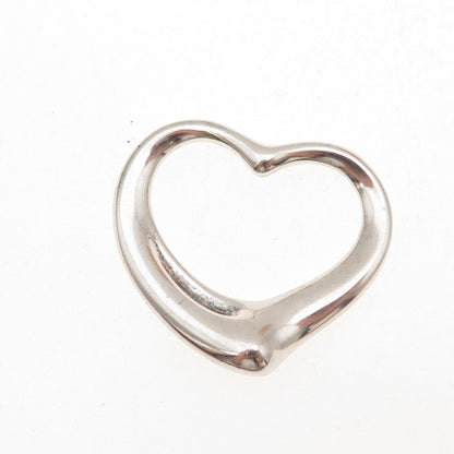 Tiffany & Co. Elsa Peretti Sterling Silver Vintage 30mm Open Heart Charm Pendant