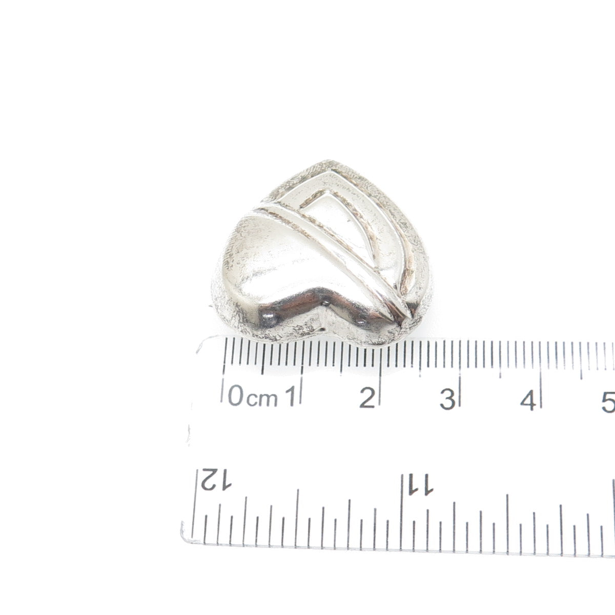 925 Sterling Silver Vintage Mexico Modernist Heart Pin Brooch