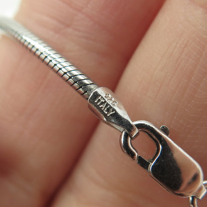 925 Sterling Silver Italy Herringbone Chain Necklace 18"