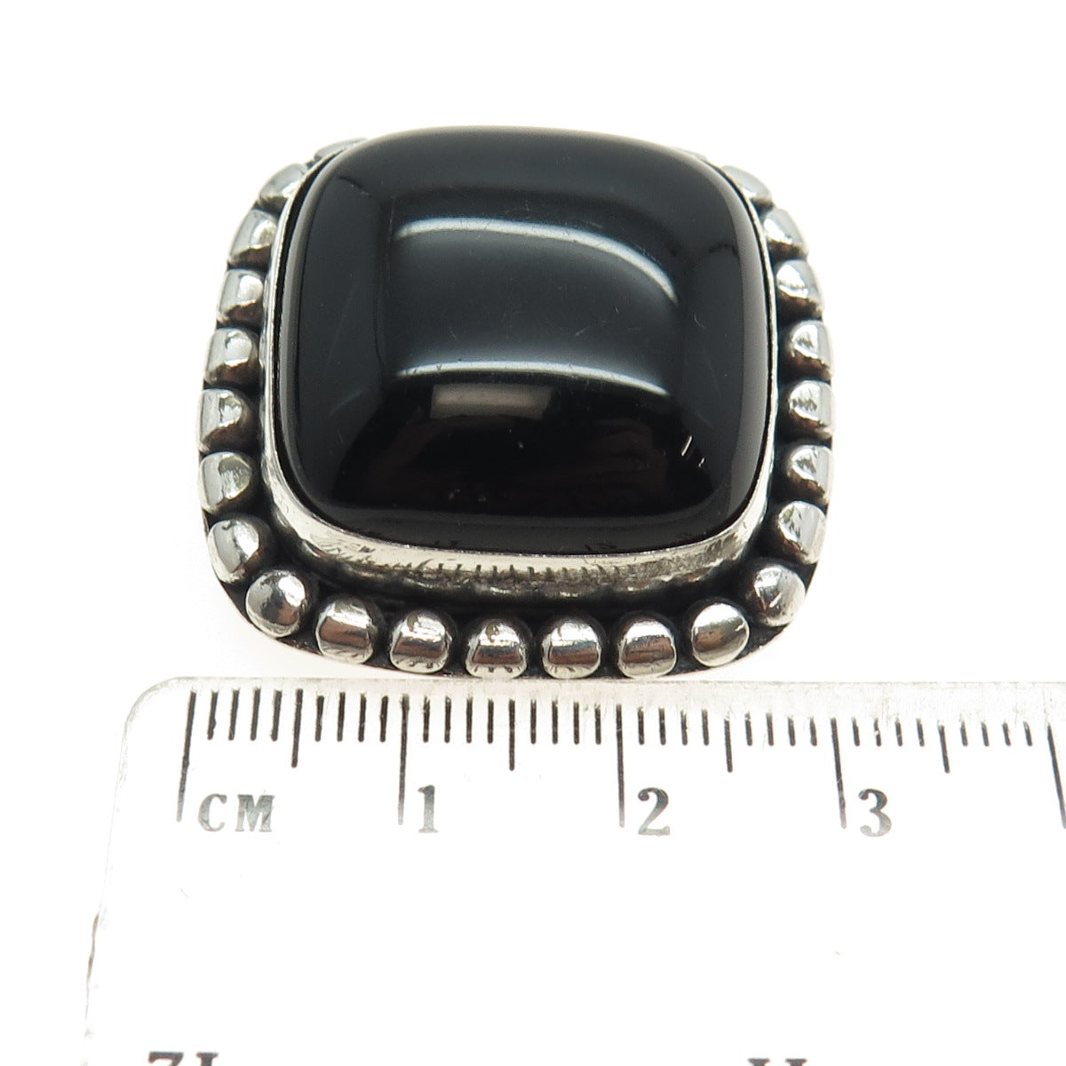 SUARTI BALI 925 Sterling Silver Vintage Real Black Onyx Pin Brooch / Pendant