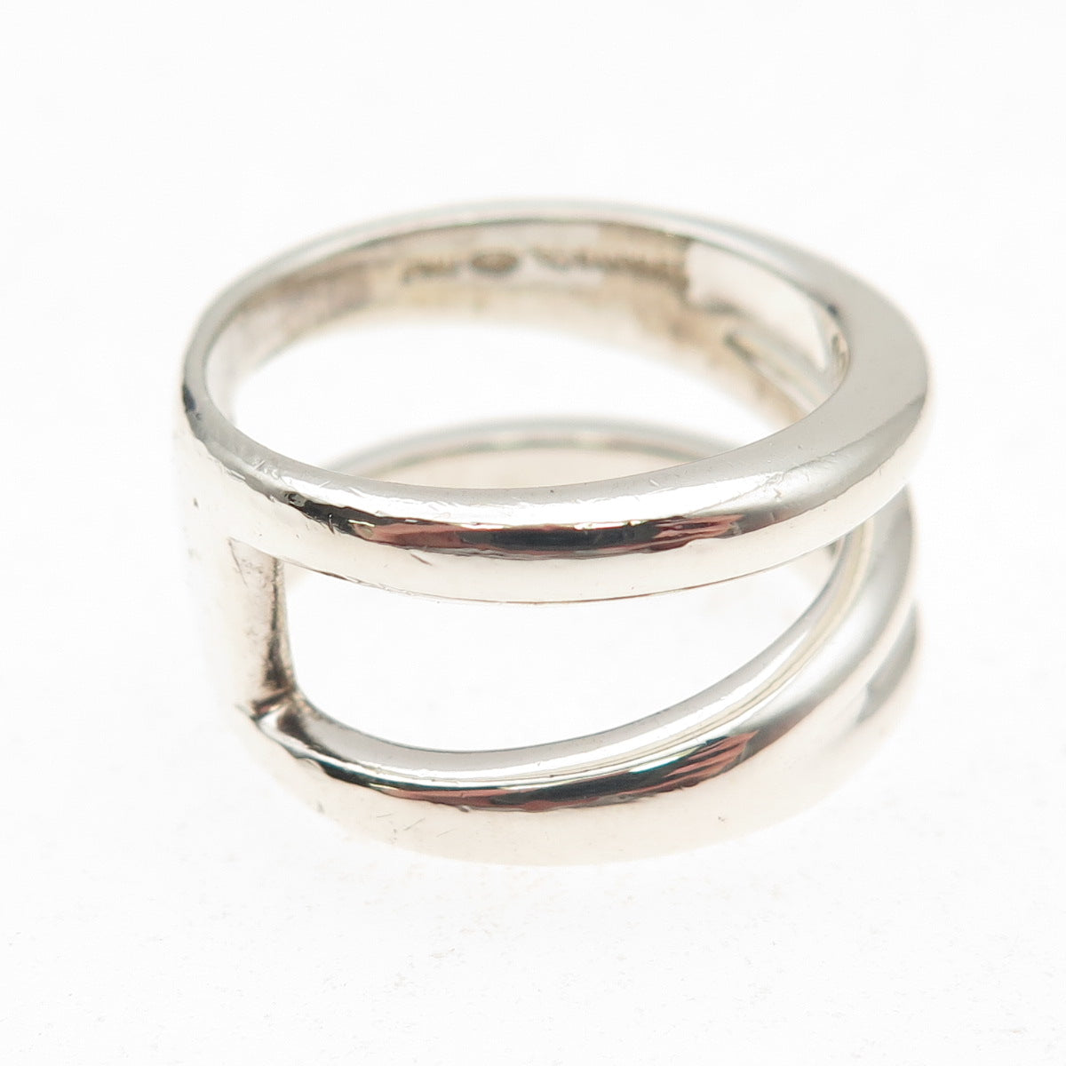 Tiffany & Co. 925 Sterling Silver Vintage Zig Zag Band Ring Size 8.75