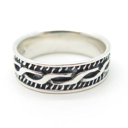925 Sterling Silver Vintage Braided Band Ring Size 7.25