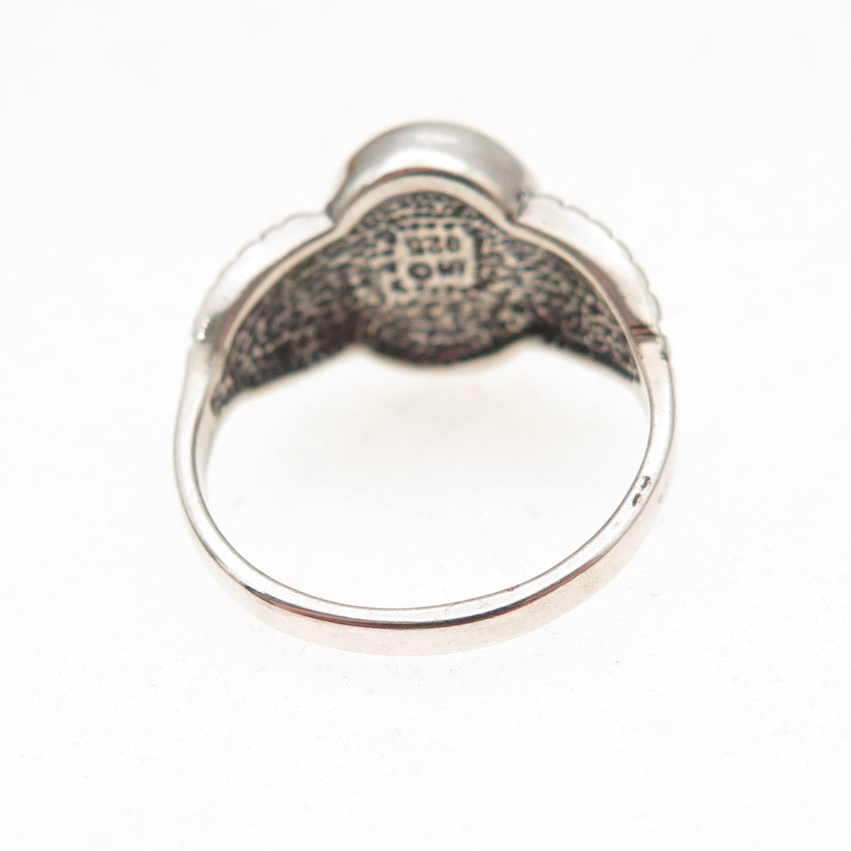 Shube 925 Sterling Silver Vintage Real Lapis Oxidized Ring Size 6