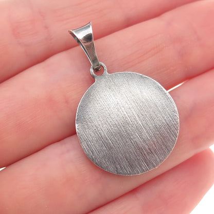 925 Sterling Silver Vintage Italy St. Lazarus Oxidized Charm Pendant