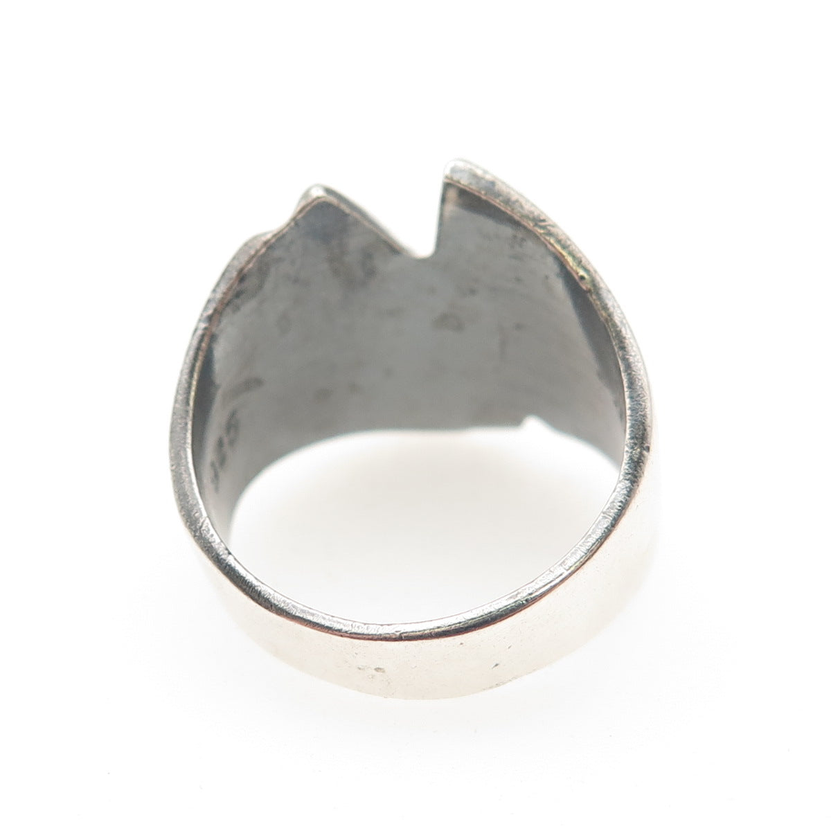 925 Sterling Silver Vintage Mexico Modernist Oxidized Ring Size 8.25