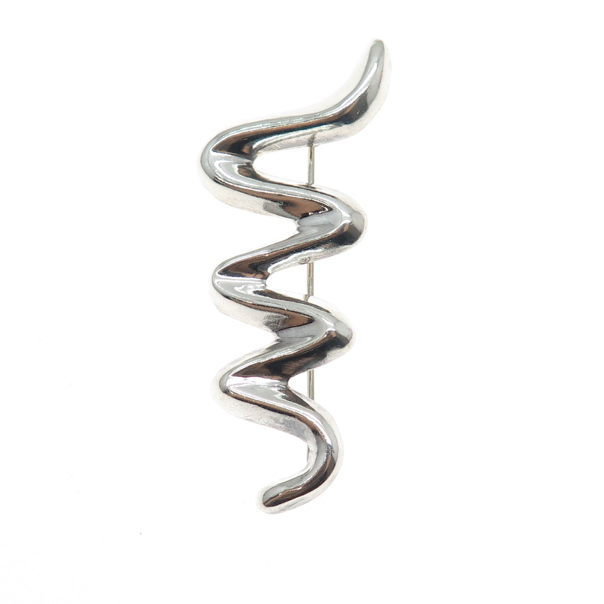 BARRA 925 Sterling Silver Vintage Modernist Zig Zag Pin Brooch