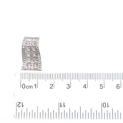 925 Sterling Silver Round-Cut C Z Slide Bar Minimalist Charm Pendant