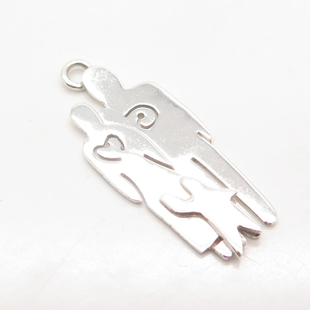 925 Sterling Silver Vintage Far Fetched Happy Family Pendant