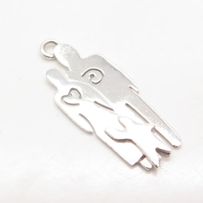 925 Sterling Silver Vintage Far Fetched Happy Family Pendant