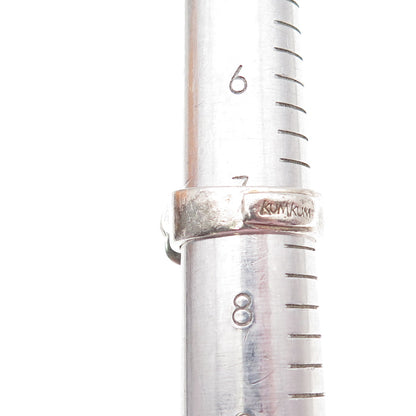 KumKum 925 Sterling Silver Vintage C Z Flower Oxidized Ring Size 7.5