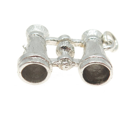 925 Sterling Silver Antique Art Deco Binoculars 3D Charm Pendant