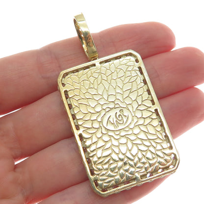 DESIGNS BY YAGI 925 Sterling Gold Plated Round-Cut Shaped C Z Sparkle Pendant