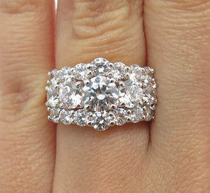 925 Sterling Silver Gold Plated Round-Cut C Z Promise Ring Size 6