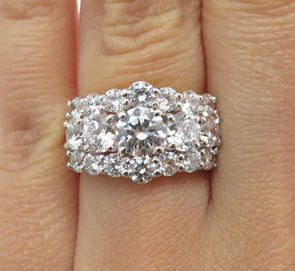 925 Sterling Silver Gold Plated Round-Cut C Z Promise Ring Size 6
