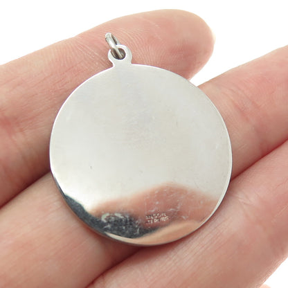 ANSON 925 Sterling Silver Vintage Bride Wedding Round Pendant