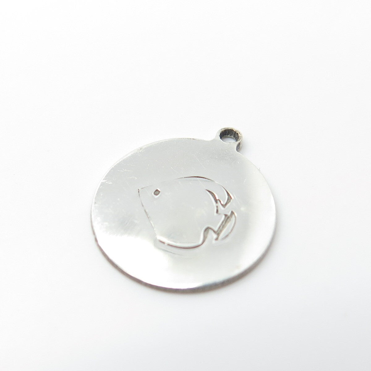 925 Sterling Silver USA Two In Town Tang Fish Charm Pendant