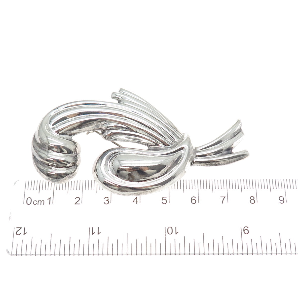 925 Sterling Silver Vintage Mexico Modernist Pin Brooch / Pendant
