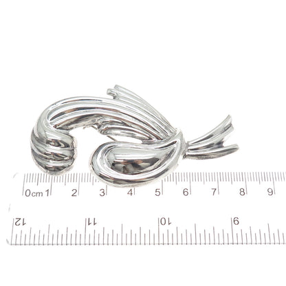 925 Sterling Silver Vintage Mexico Modernist Pin Brooch / Pendant