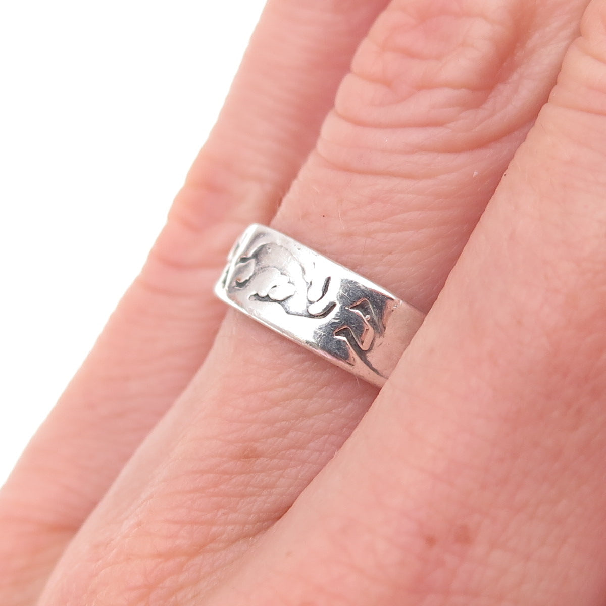 925 Sterling Silver Vintage Southwestern Kokopelli Oxidized Band Ring Size 5.75