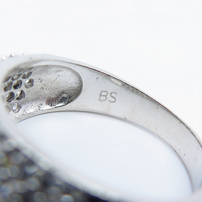 925 Sterling Silver Pave C Z Ring Size 9.25