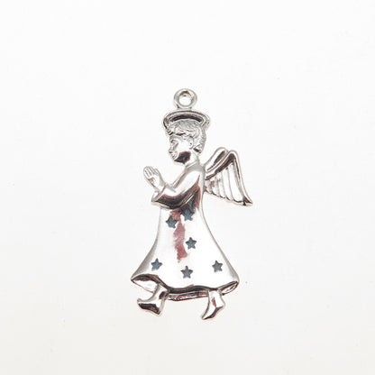 Griffith & Sons Sterling Silver Vintage Enamel Boy Guardian Angel Charm Pendant